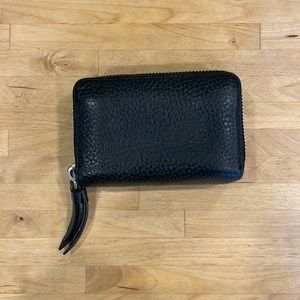 All saints black leather wallet